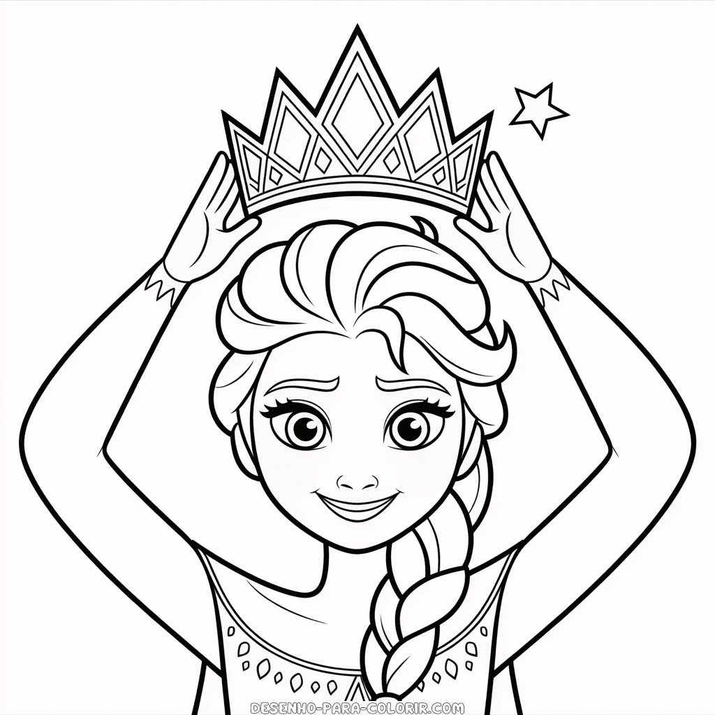 Desenho da Coroa da Elsa para Colorir