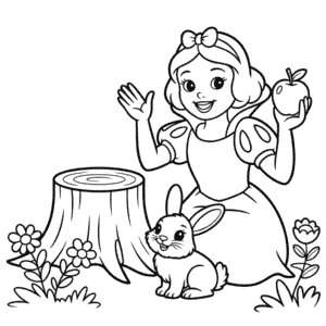 Desenho da Disney Branca de Neve para Colorir