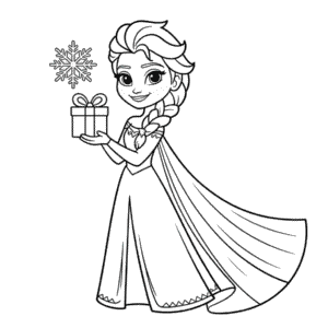 Desenho da Elsa Natal para Colorir