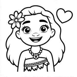 Desenho da Fofinha Moana para Colorir