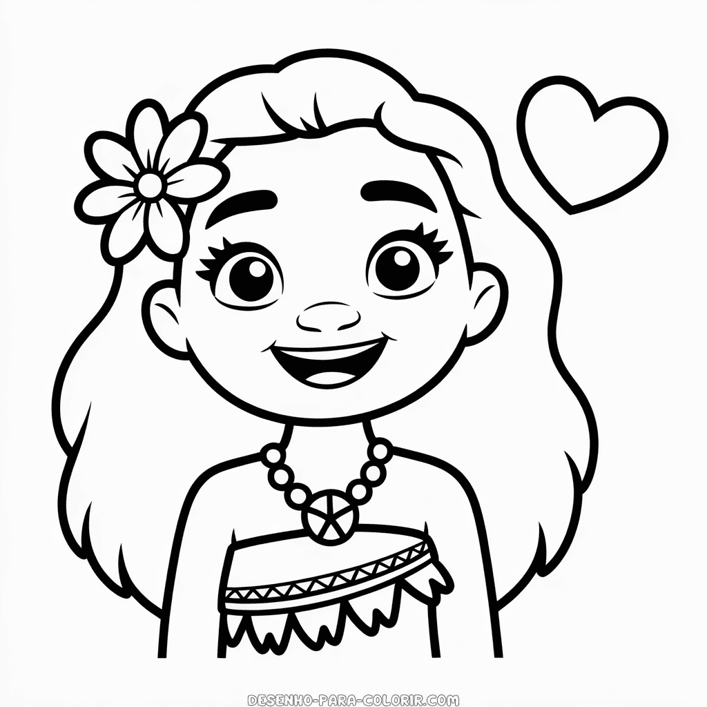 Desenho da Fofinha Moana para Colorir