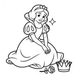 Desenho da Princesa Branca de Neve para Colorir