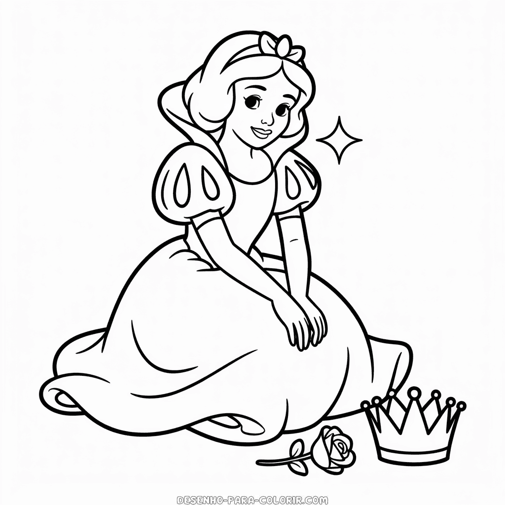 Desenho da Princesa Branca de Neve para Colorir