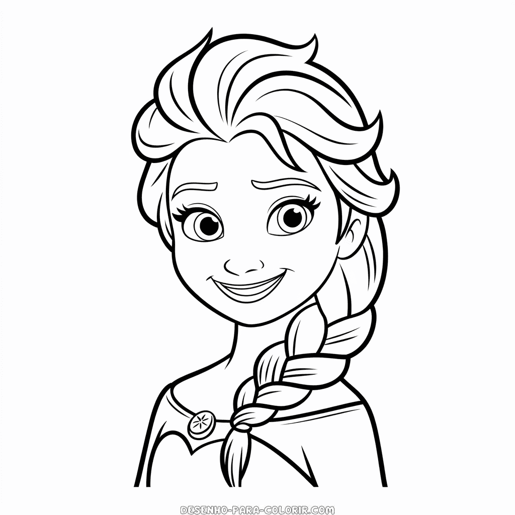Desenho da Princesa Disney em Preto e Branco para Colorir