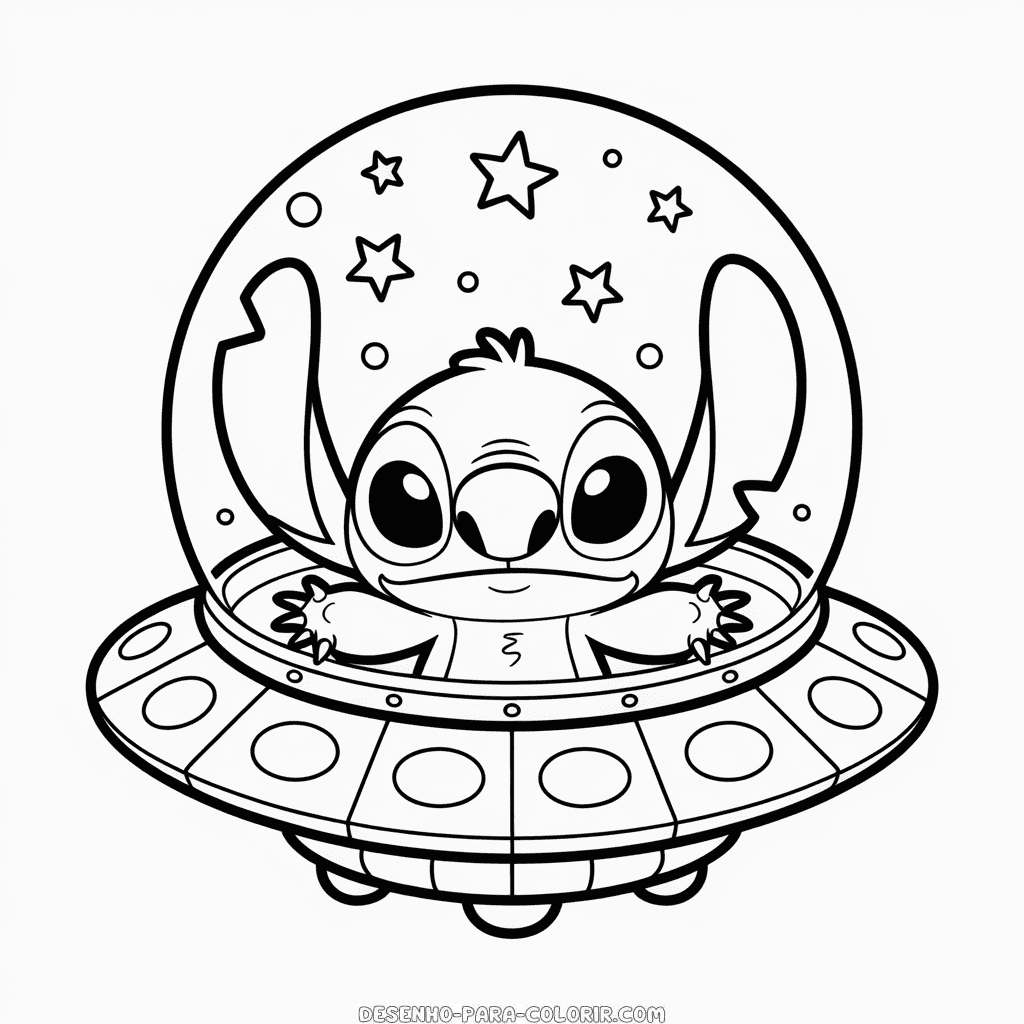 desenho da stitch alienigena para colorir