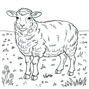Desenho de Ovelha Realista para Colorir
