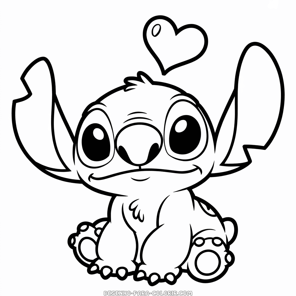 Desenho do Adorável Stitch para Colorir
