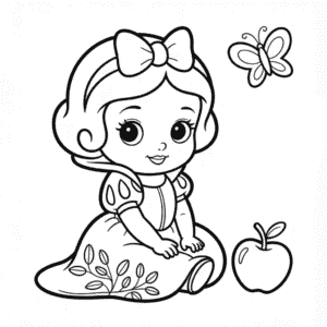 Desenho do Bebê Chibi Branca de Neve para Colorir