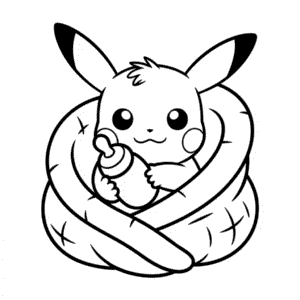 Desenho do Bebê Pikachu para Colorir