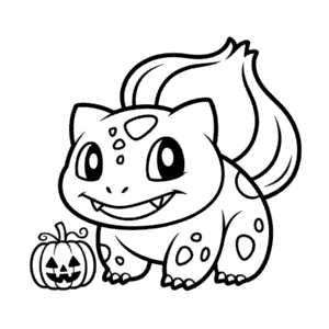 Desenho do Bulbasaur de Halloween para Colorir