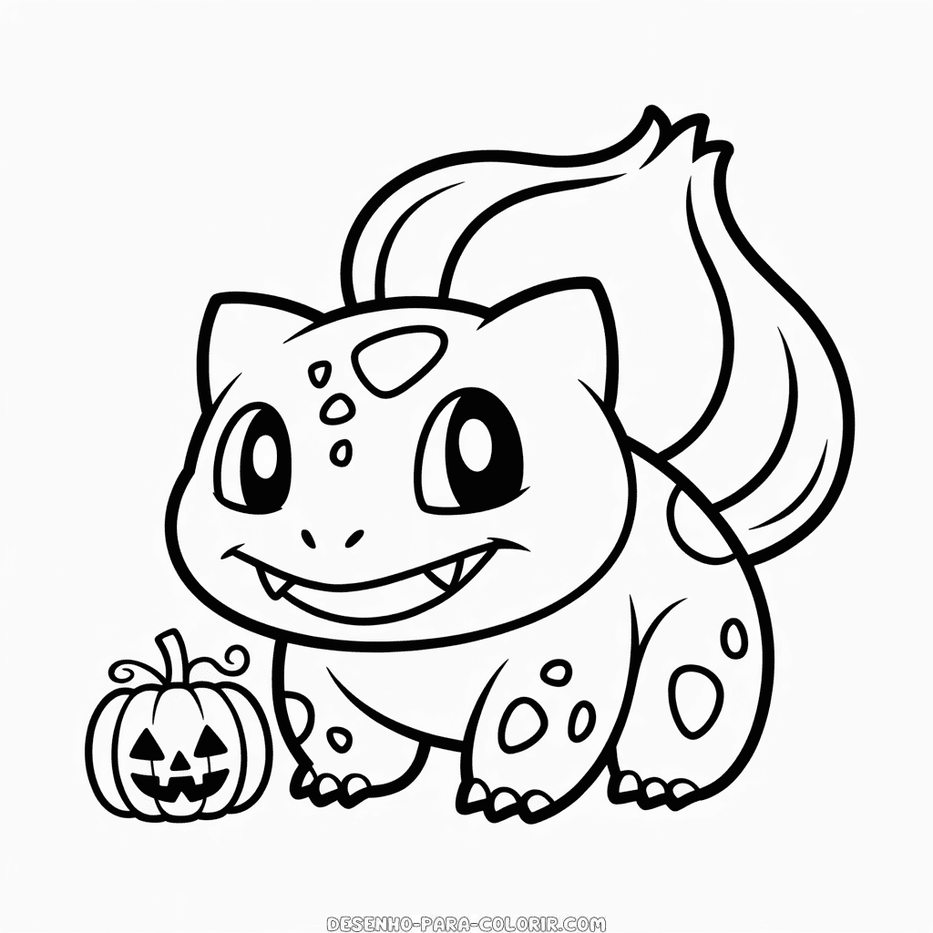 Desenho do Bulbasaur de Halloween para Colorir