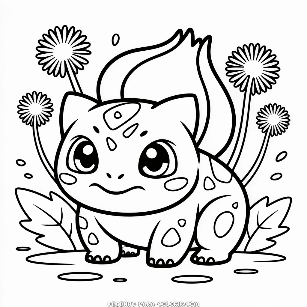 Desenho do Bulbasaur Kawaii para Colorir