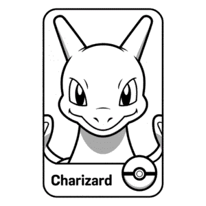 Desenho do Cartão do Charizard para Colorir