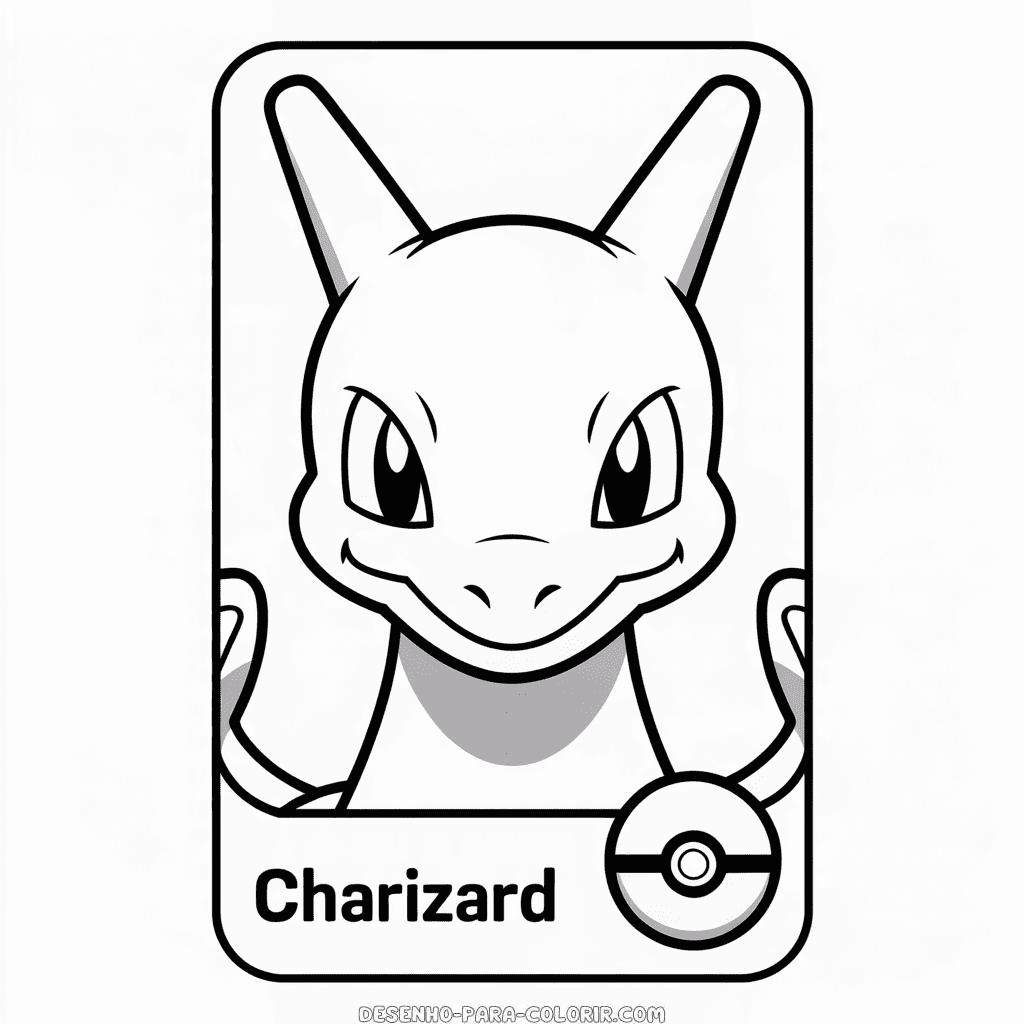 Desenho do Cartão do Charizard para Colorir