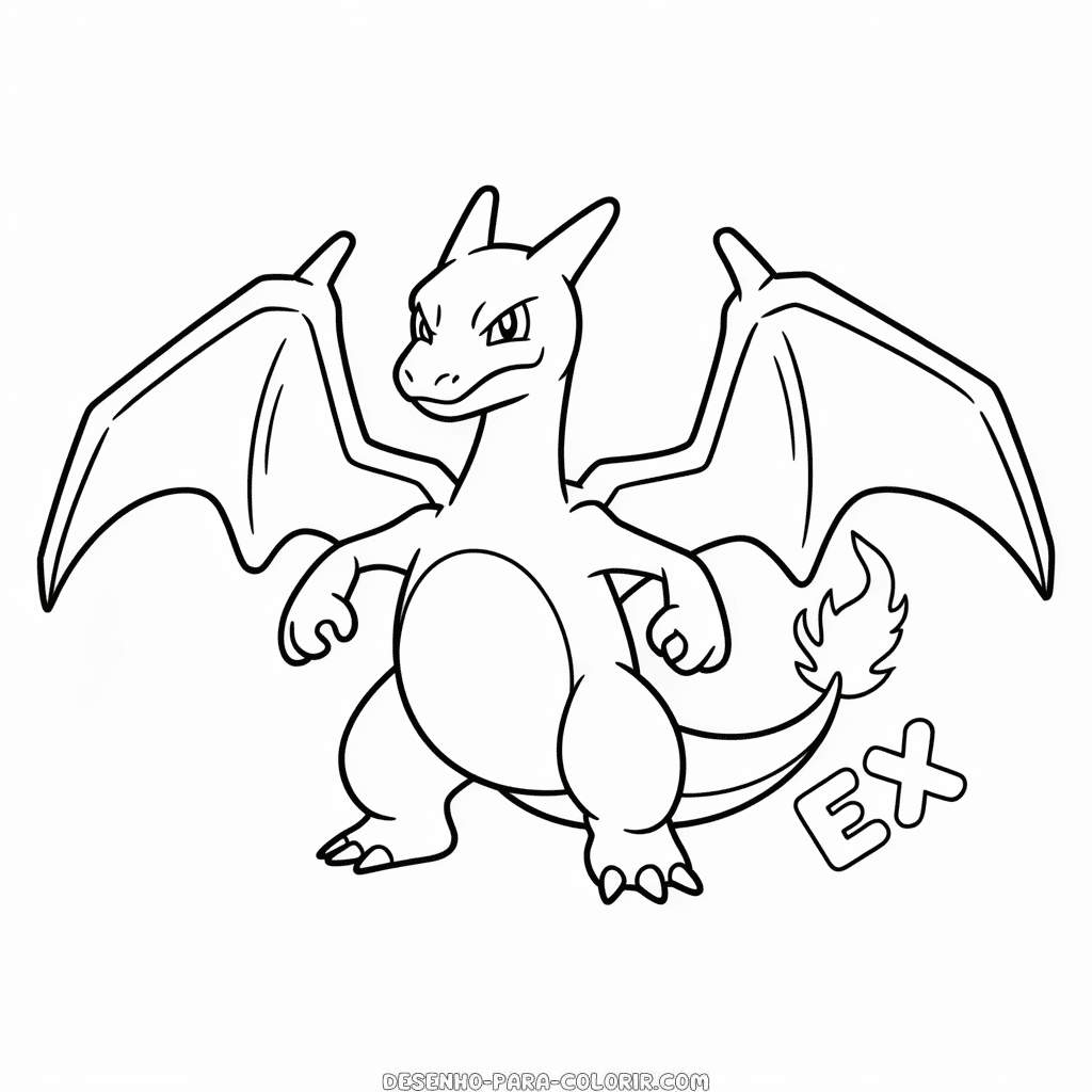 Desenho do Charizard EX para Colorir