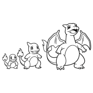 Desenho do Evolução do Charizard para Colorir