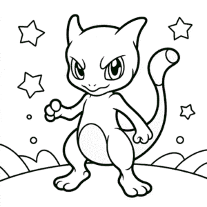 Desenho do Mewtwo Pokémon para Colorir