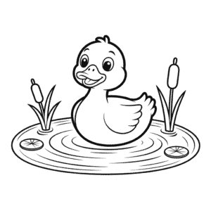 Desenho do Pato Fácil para Colorir