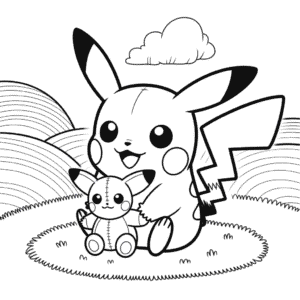 Desenho do Pikachu Chibi para Colorir