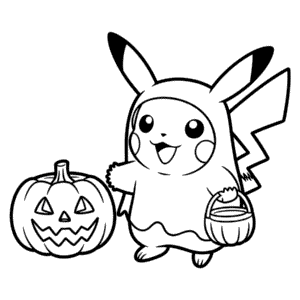 Desenho do Pikachu de Halloween para Colorir