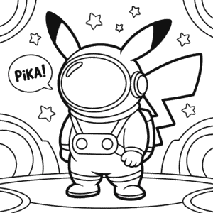 Desenho do Pikachu do Among Us para Colorir