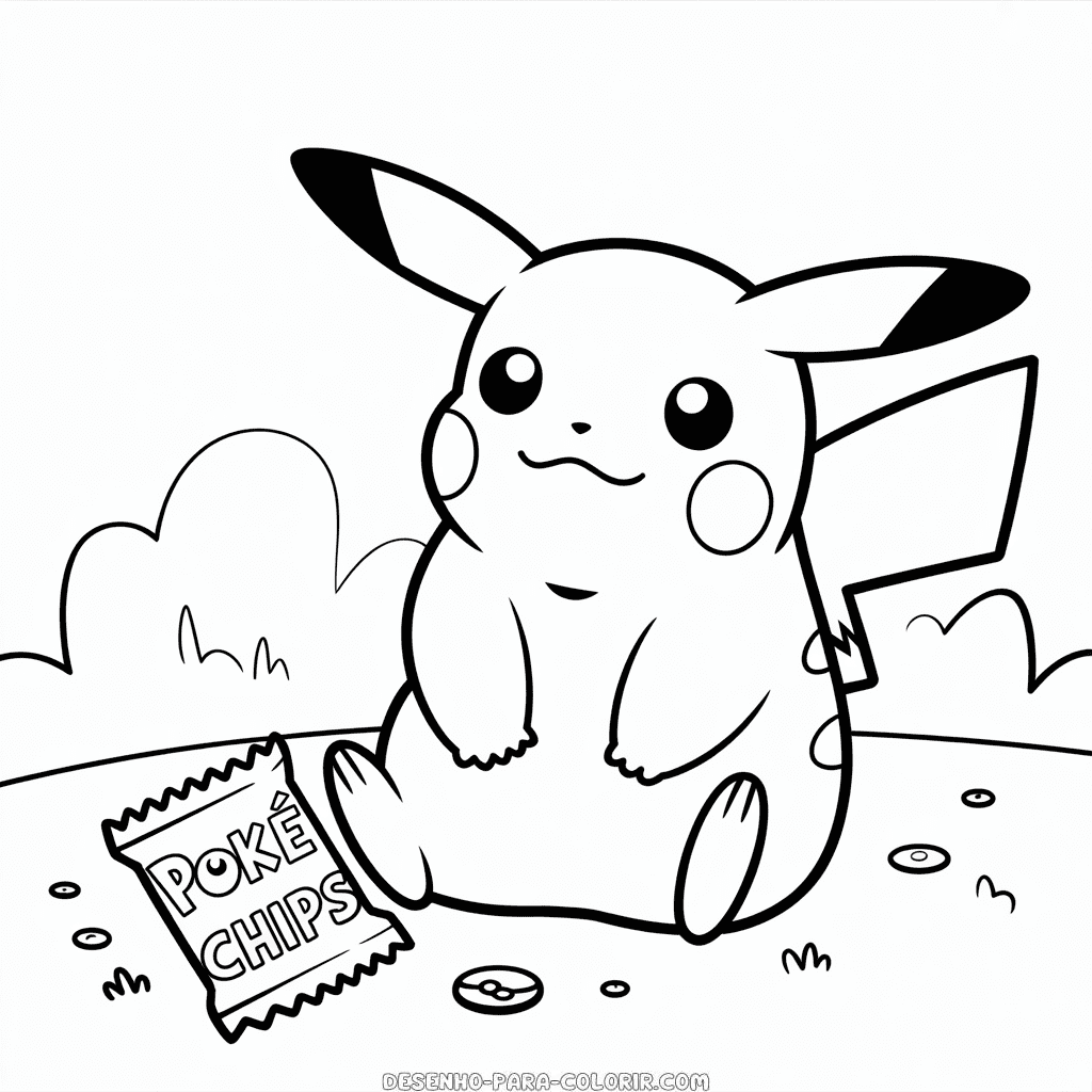 Desenho do Pikachu Gordo para Colorir