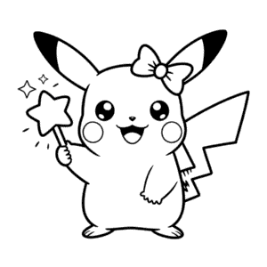 Desenho do Pikachu Kawaii para Colorir