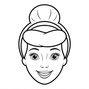Desenho do Rosto da Cinderela para Colorir