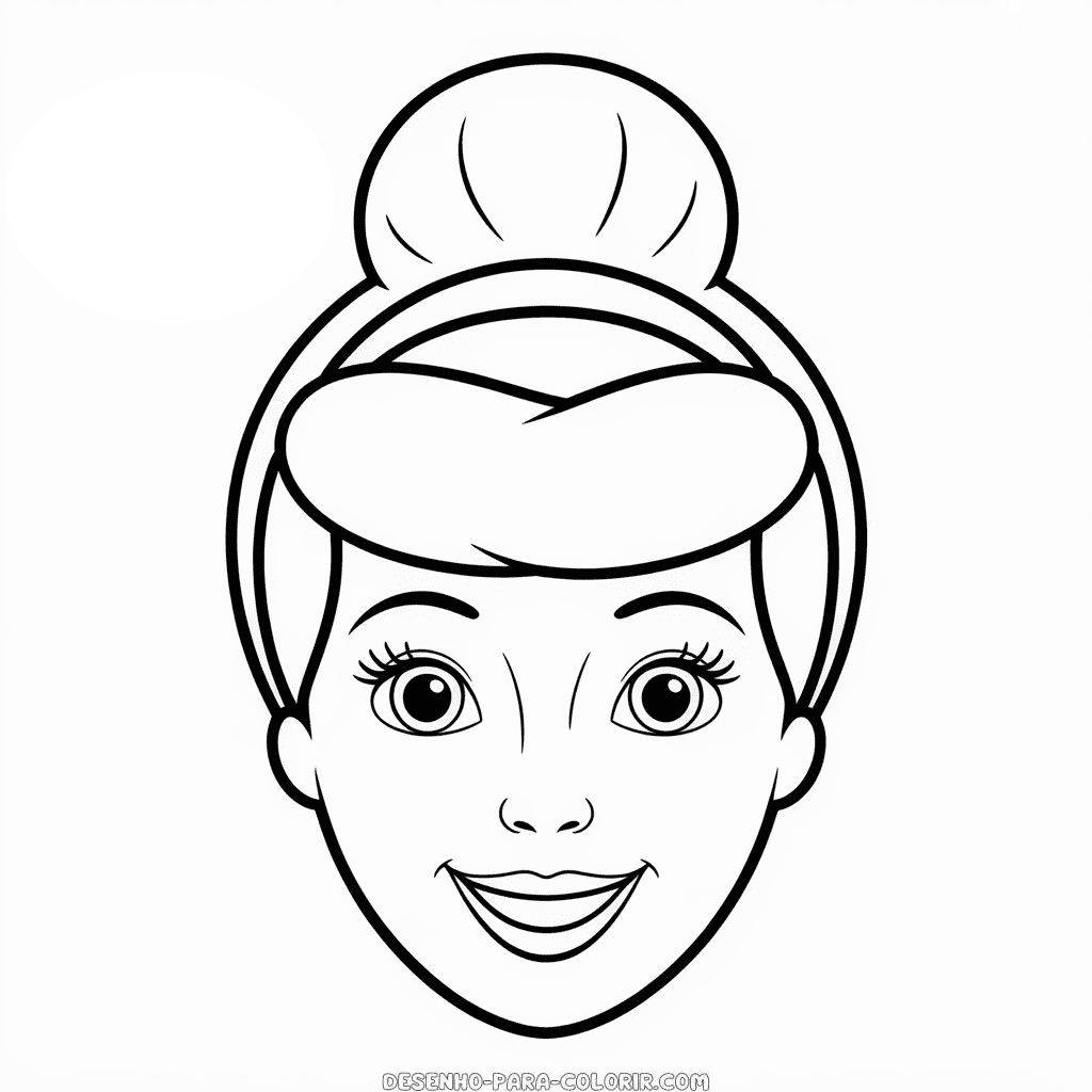 Desenho do Rosto da Cinderela para Colorir