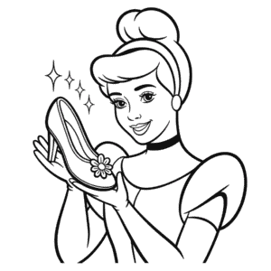 Desenho do Sapatinho de Vidro da Cinderela para Colorir
