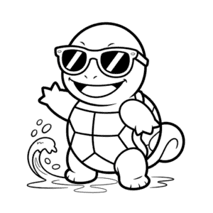 Desenho do Squirtle Descolado para Colorir