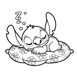 Desenho do Stitch Dormindo para Colorir