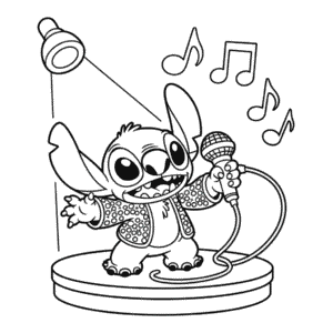 Desenho do Stitch Elvis para Colorir