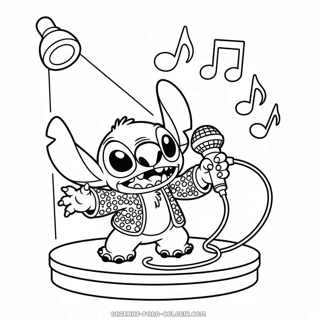 Desenho do Stitch Elvis para Colorir