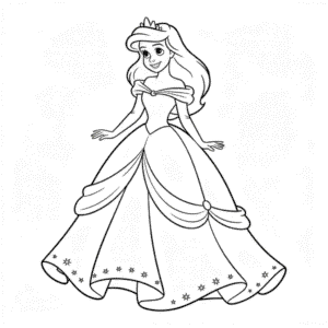 Desenho do Vestido da Ariel para Colorir