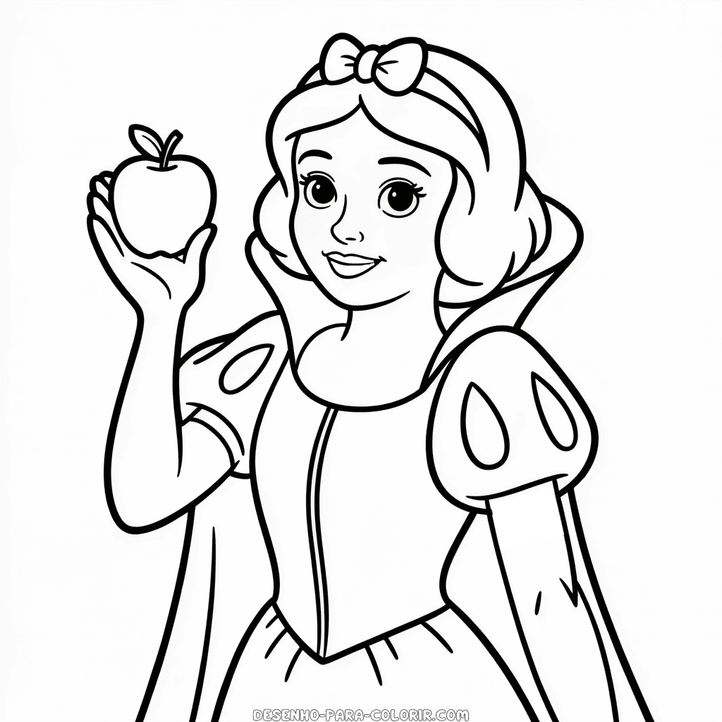 Desenho Fácil da Princesa Disney para Colorir