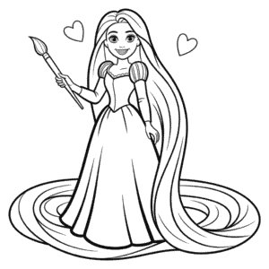 Desenho da Barbie Rapunzel para Colorir