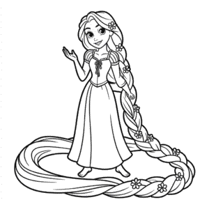 Desenho da Disney Rapunzel para Colorir