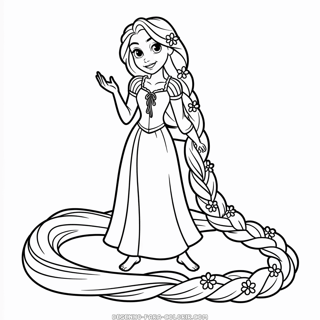 Desenho da Disney Rapunzel para Colorir
