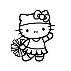 Desenho da Hello Kitty Cheerleader para Colorir