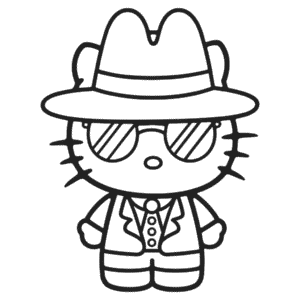 Desenho da Hello Kitty Gangster para Colorir