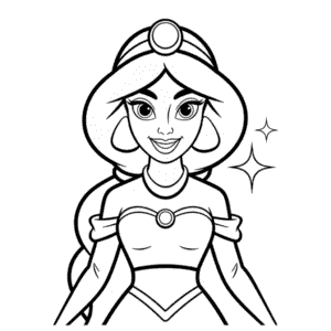 Desenho da Princesa Jasmine da Disney para Colorir