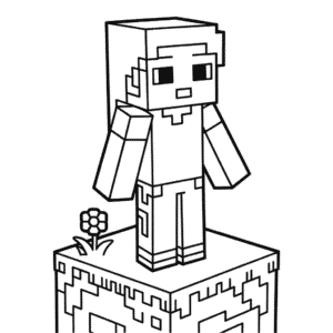 Desenho do Alex Minecraft para Colorir