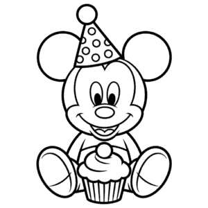 Desenho do Aniversário do Mickey Bebê para Colorir