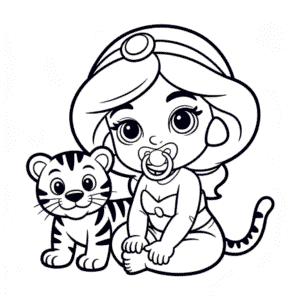 Desenho do Bebê Jasmine para Colorir