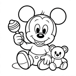 Desenho do Bebê Mickey para Colorir