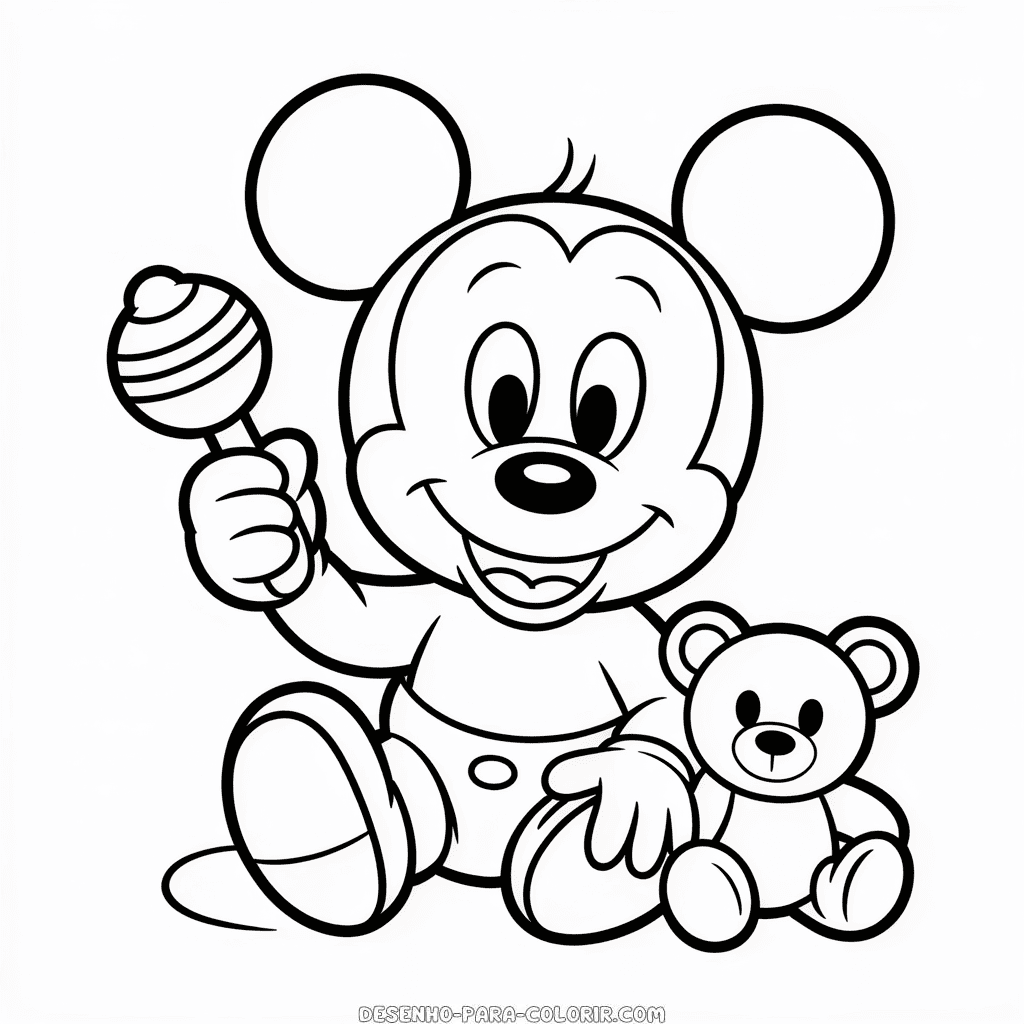 Desenho do Bebê Mickey para Colorir