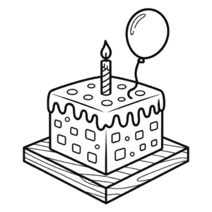 Desenho do Bolo de Minecraft para Colorir