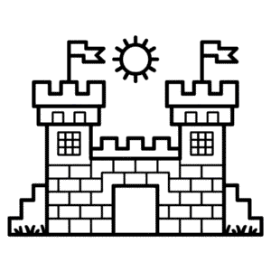 Desenho do Castelo do Minecraft para Colorir