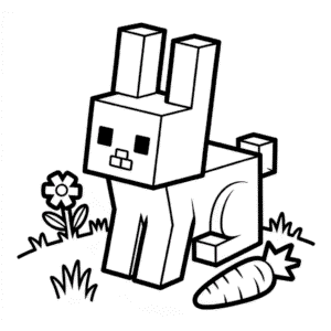 Desenho do Coelho do Minecraft para Colorir
